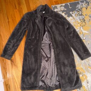 Cozy Gray Faux Fur Coat